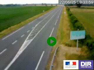 Webcam routière sur la RN7 à hauteur de Toulon-sur-Allier, entre Moulins et Vichy