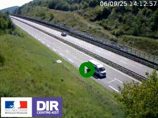 Webcam au niveau du col de Bois Clair à hauteur de Cluny sur la N79. Vue orientée vers Mâcon