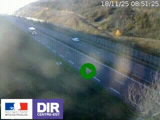 Webcam au niveau du col de Bois Clair à hauteur de Cluny sur la N79. Vue orientée vers Mâcon