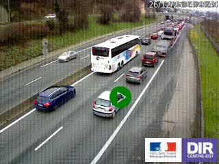 Caméra autoroutière sur l'A47 à hauteur de Givors, a proximité de Lyon. La webcam est orientée vers Lyon