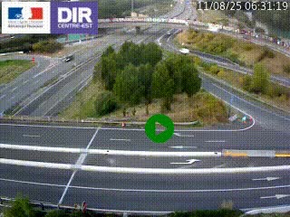 Webcam traffic à Grenoble-sud sur l'autoroute A480. Vue orientée vers l'entrée et la sortie de Grenoble