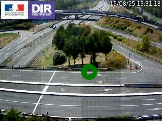 Webcam traffic à Grenoble-sud sur l'autoroute A480. Vue orientée vers l'entrée et la sortie de Grenoble