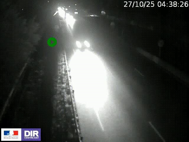 Webcam à Bron sur l'A43 à la jonction avec le boulevard périphérique de Lyon (D383). Vue orientée vers Lyon