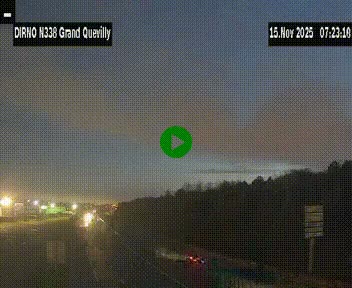 Webcam routière sur N338 à hauteur de Grand-Quevilly en périphérie de Rouen. Vue orientée vers Rouen