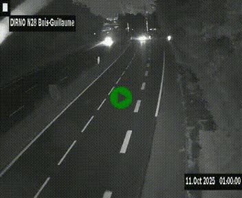 Webcam routière à hauteur de Bois-Guillaume en périphérie de Rouen. Vue orientée vers Rouen
