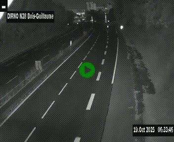 Webcam routière à hauteur de Bois-Guillaume en périphérie de Rouen. Vue orientée vers Rouen
