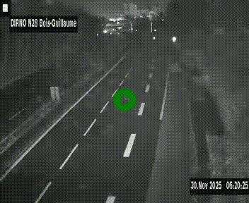 Webcam routière à hauteur de Bois-Guillaume en périphérie de Rouen. Vue orientée vers Rouen