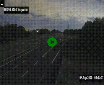 Webcam autoroute A150 à hauteur de La Vaupalière en périphérie de Rouen. Vue orientée vers Rouen