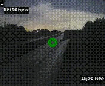 Webcam autoroute A150 à hauteur de La Vaupalière en périphérie de Rouen. Vue orientée vers Rouen