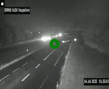 Webcam autoroute A150 à hauteur de La Vaupalière en périphérie de Rouen. Vue orientée vers Rouen