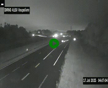 Webcam autoroute A150 à hauteur de La Vaupalière en périphérie de Rouen. Vue orientée vers Rouen