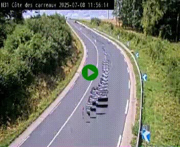 Webcam en haut de la Côte des Carreaux sur la N31 à Avesnes-en-Bray. Vue orientée vers Rouen