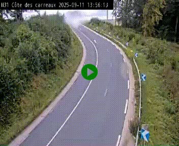 Webcam en haut de la Côte des Carreaux sur la N31 à Avesnes-en-Bray. Vue orientée vers Rouen