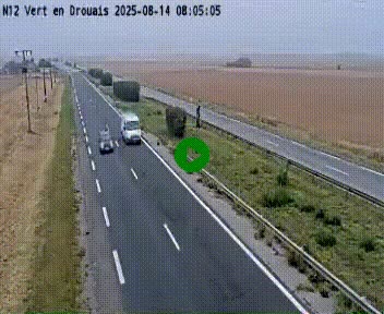 Webcam à hauteur de Vert-en-Drouais sur la N12, en périphérie de Dreux. Vue orientée vers Alençon
