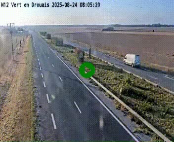 Webcam à hauteur de Vert-en-Drouais sur la N12, en périphérie de Dreux. Vue orientée vers Alençon