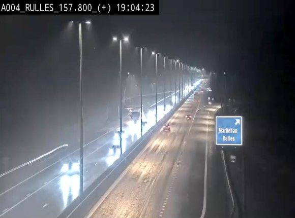 Webcam à hauteur de la sortie 28a donnant sur la P7 menant à Rulles. Vue orientée vers Luxembourg