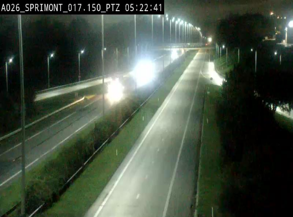 Webcam A26 (E25) à Sprimont, sur l'autoroute entre Liège et Arlon. Vue orientée vers le Luxembourg