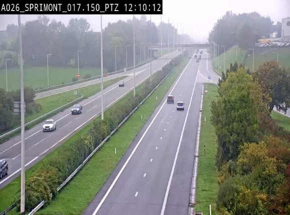 Webcam A26 (E25) à Sprimont, sur l'autoroute entre Liège et Arlon. Vue orientée vers le Luxembourg