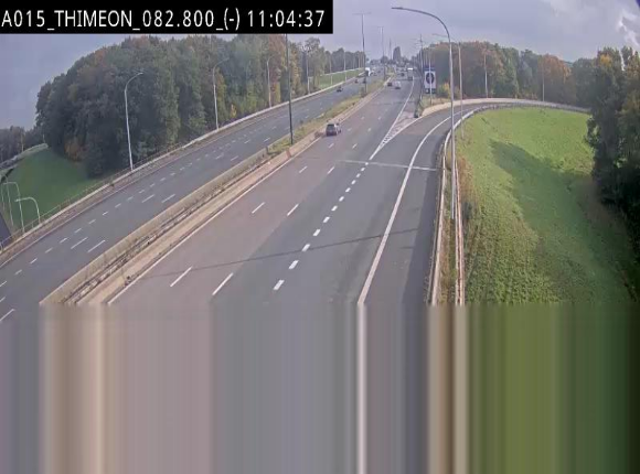 Caméra trafic Belgique - Thiméon - E42, jonction avec A54 (E420) direction La Louvière/Charleroi - BK 82.82