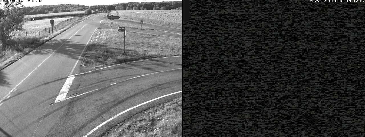 Webcam à Bellefontaine dans les Vosges à 552 mètres d'altitude sur la D63, à la jonction avec la D20A