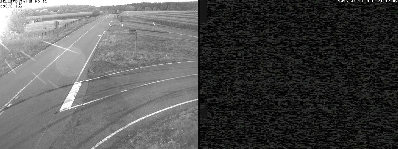 Webcam à Bellefontaine dans les Vosges à 552 mètres d'altitude sur la D63, à la jonction avec la D20A