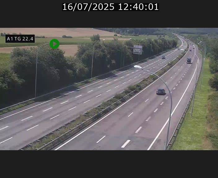 Traffic live webcam Luxembourg Flaxweiler - A1 direction Luxembourg - BK 22.4