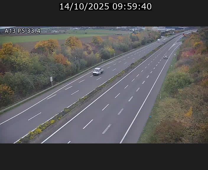 Webcam trafic sur A13 à hauteur de Mondorf-les-Bains en direction d'Altwies