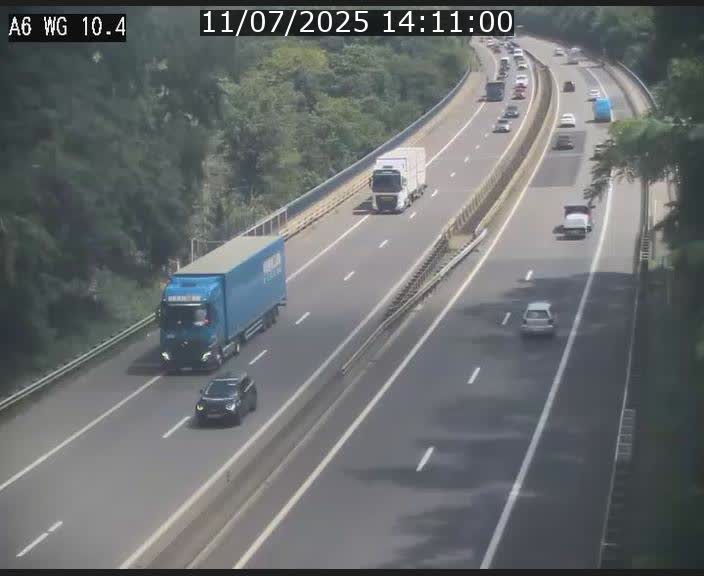 Traffic live webcam Luxembourg Mamer - A6 - BK 10.4 - direction Luxembourg/France/Allemagne