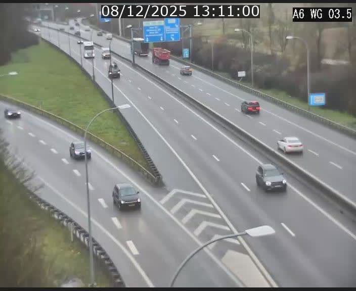 Traffic live webcam Luxembourg - Croix de Cessange - A6 - BK 3.5 - direction France/Allemagne