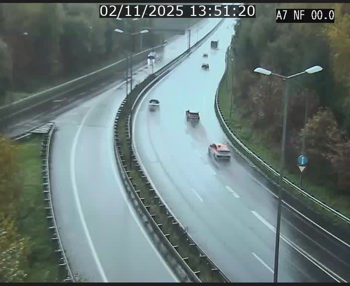 Caméra autoroute Luxembourg A7 - Echangeur A1/A7 Grünewald direction Tunnel Stafelter