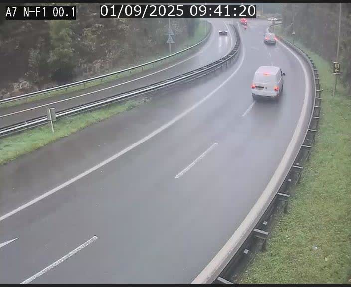 Webcam autoroute Luxembourg A7 située dans la sortie 1 Waldhof, vers la N11, avant le Tunnel Stafelter