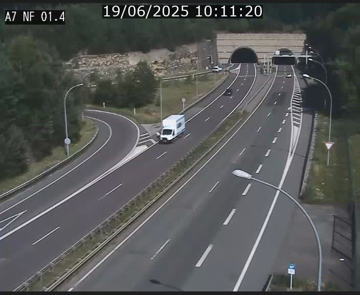 Caméra autoroute Luxembourg A7 - Echangeur Waldhaff - direction Tunnel Stafelter