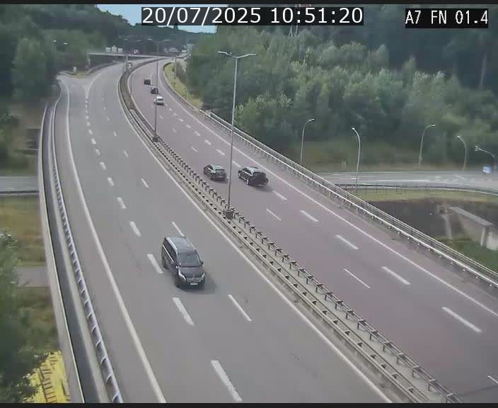 Caméra autoroute Luxembourg A7 - Tunnel Stafelter - direction Echangeur Grünewald
