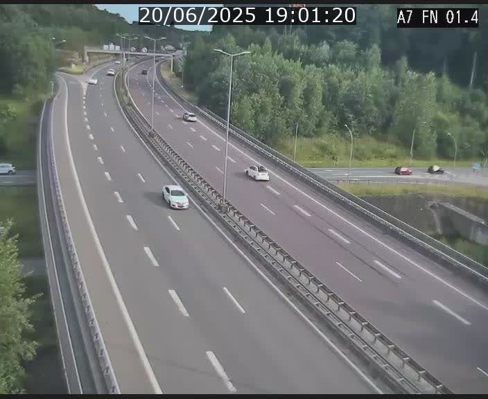Caméra autoroute Luxembourg A7 - Tunnel Stafelter - direction Echangeur Grünewald