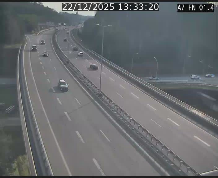 Caméra autoroute Luxembourg A7 - Tunnel Stafelter - direction Echangeur Grünewald