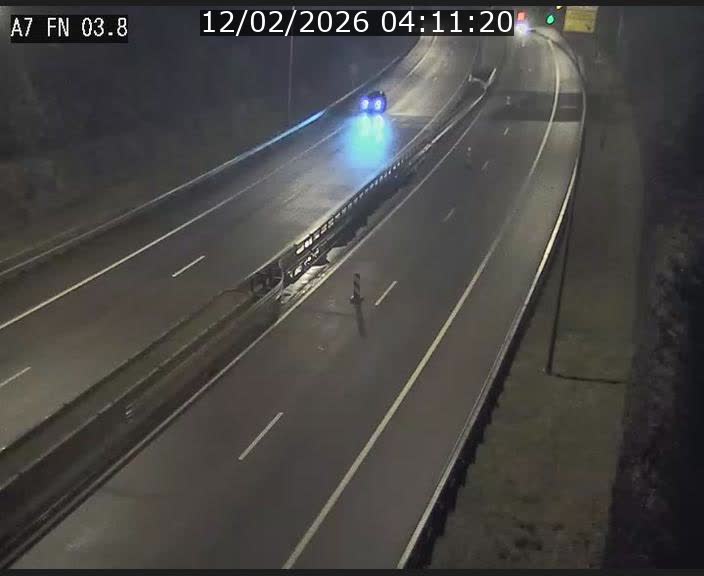 Caméra autoroute Luxembourg A7 - Passage à gibier Rëngelbour - direction Tunnel Stafelter