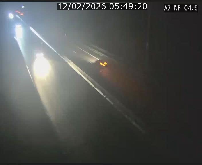 Caméra autoroute Luxembourg A7 - Passage à gibier Rëngelbour - direction Tunnel Grouft