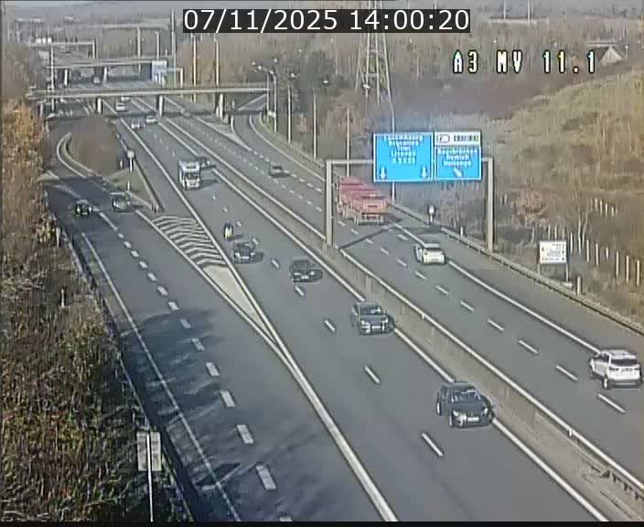 Traffic live webcam Luxembourg Croix de Bettembourg A3 - BK 11.1 - direction Luxembourg-ville