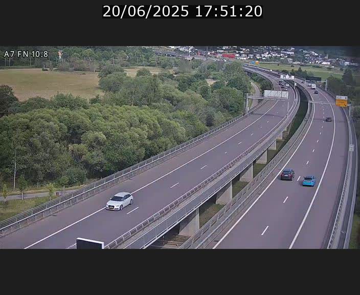 Caméra trafic Luxembourg - A7, Tunnel Gousselerbierg, sortie sud, direction rond-point Lorentzweiler (BK 10.8)