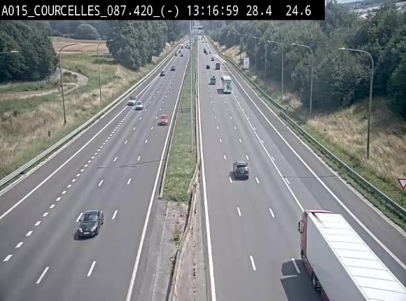 Webcam autoroute Belgique - Viesville - E42 direction Mons - BK 84.35