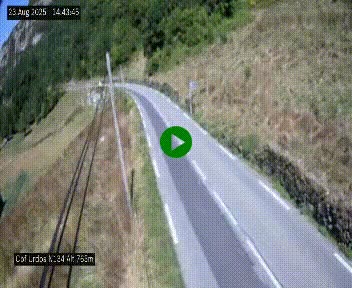 Webcam dans les Pyrénées Atlantique au niveau du col d'Urdos et du fort du Pourtalet sur la N134, en direction du Col et du tunnel du Somport, à 765 mètres d'altitude
