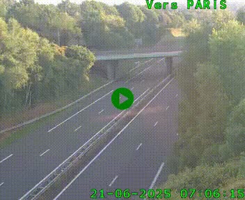 Caméra routière sur l'autoroute A20 au nord de Limoges, à la jonction avec la N520. Vue orientée vers Paris