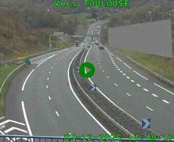 Caméra routière sur l'autoroute A20 à Noailles, en périphérie de Brive-la-Gaillarde. Vue orientée vers Toulouse