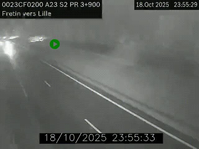Webcam autoroute A23 à hauteur de Fretin. Vue orientée vers Lille