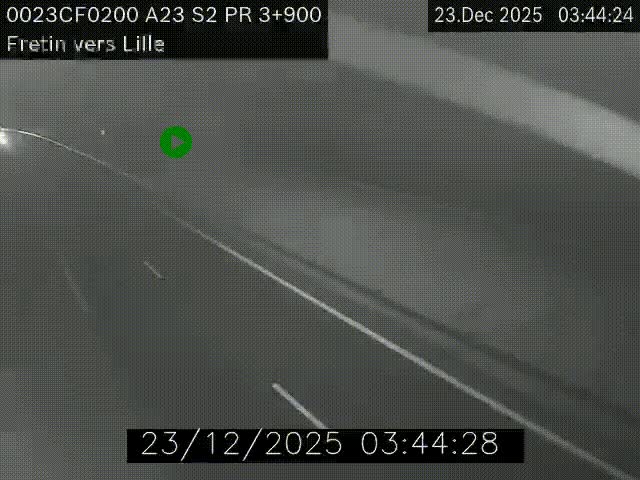 Webcam autoroute A23 à hauteur de Fretin. Vue orientée vers Lille