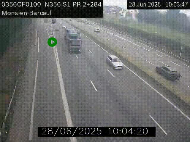 Webcam à l'entrée de Lille en direction du périphérique, à proximité de Mons-en-Baroeul sur la N356
