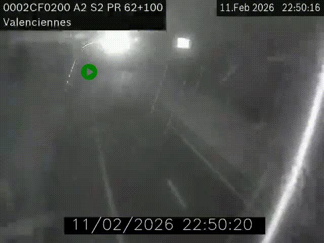 Webcam autoroute A2 à Valenciennes. Vue orientée vers Maubeuge et Mons (Belgique)