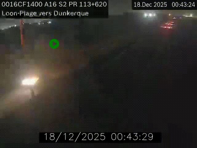 Webcam autoroute A16 à hauteur de Loon-Plage. Vue orientée vers Dunkerque et la Belgique.