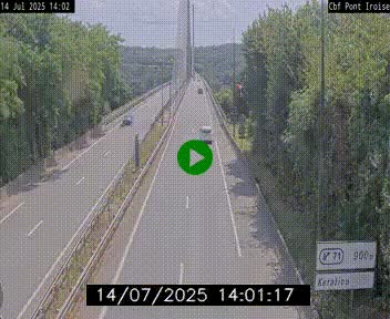 Webcam sur la N165 après le Pont de l'Iroise, à l'entrée de Brest