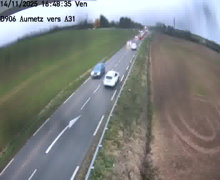 Webcam sur la D906 à Aumetz, juste après la fin de la D16. Vue orientée vers A30
